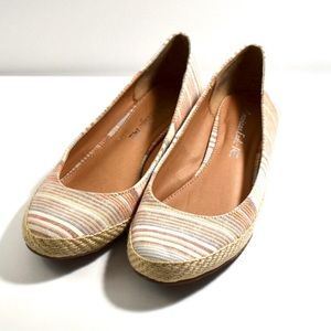 American Eagle Striped espadrille wedge size 8.5